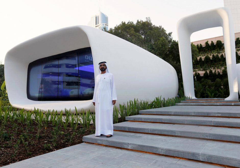 Dubajuje atidarytas pirmasis pasaulyje 3D spausdintuvu atspausdintas pastatas