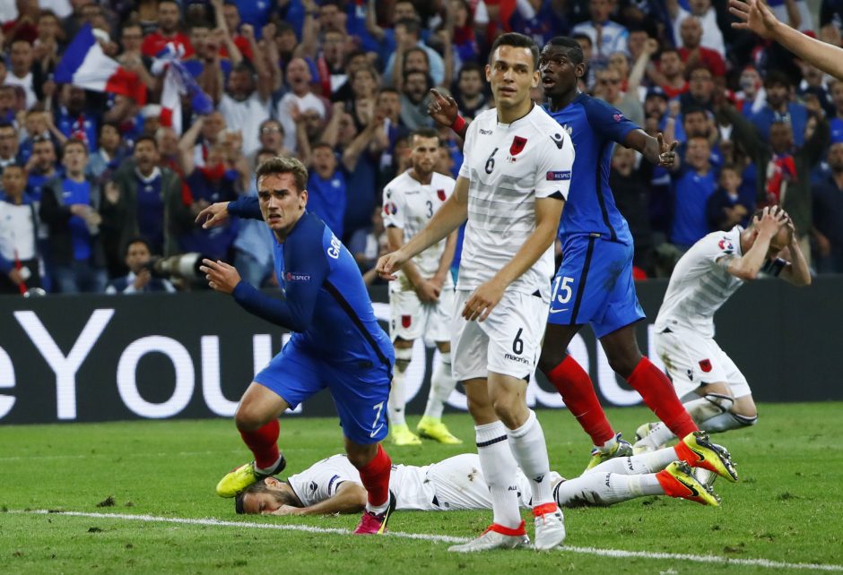 Prancūzijos futbolininkai palaužė Albanijos rinktinę ir iškopė į aštuntfinalį