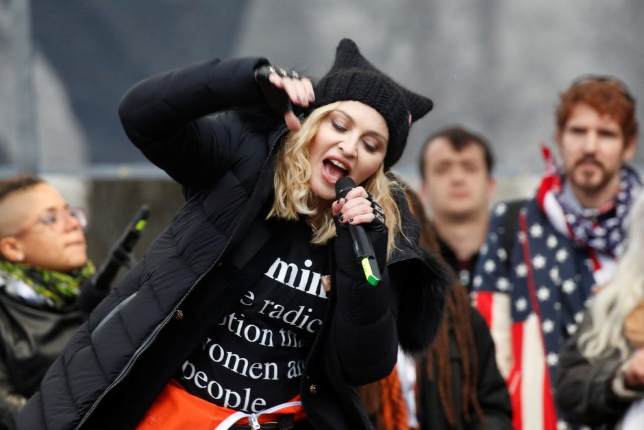 Madonna netikėtai pasirodė Vašingtono marše