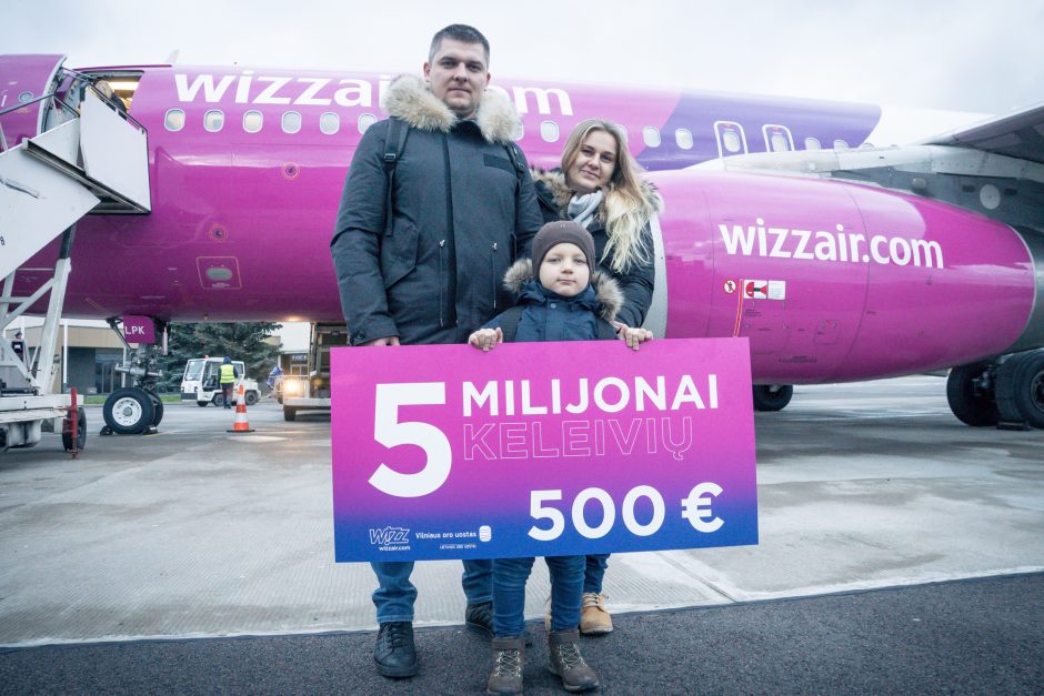 „Wizz Air“ iš Vilniaus pervežė 5 milijonus keleivių