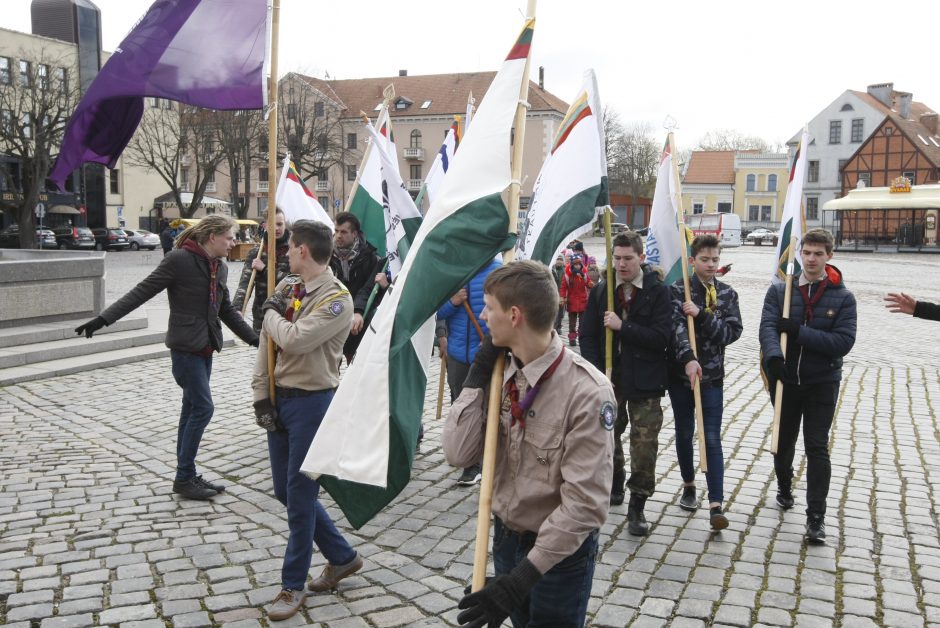 Klaipėdos senamiestį užtvindė skautai