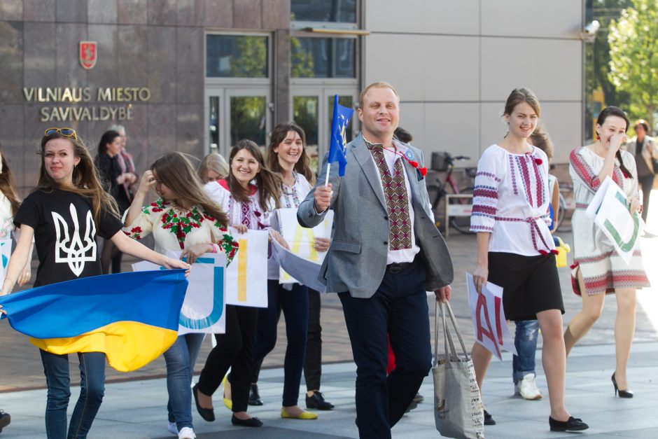 Ukrainiečių studentai dėkojo Lietuvos žmonėms už palaikymą