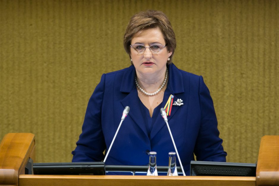 Seimo pirmininkė dalyvaus Baltijos Asamblėjos sesijoje