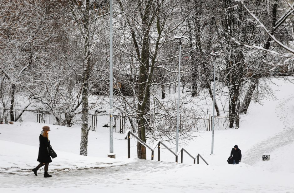 Vilnių užklojo sniegas