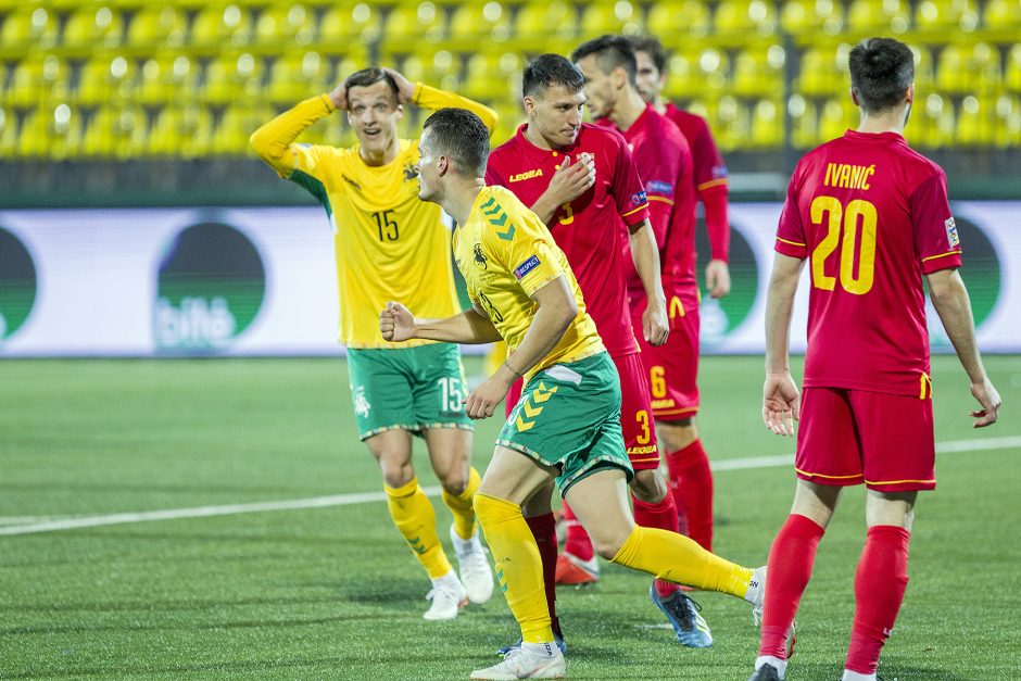 Lietuvos futbolininkai beviltiškai pralaimėjo Juodkalnijos rinktinei