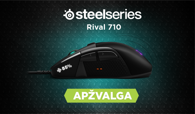 Žaidimų pelės „SteelSeries Rival 710“ apžvalga