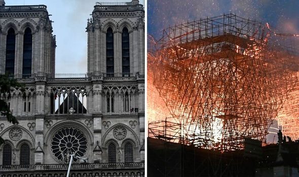 Didelis gaisras Paryžiaus Švč. Dievo Motinos katedroje 