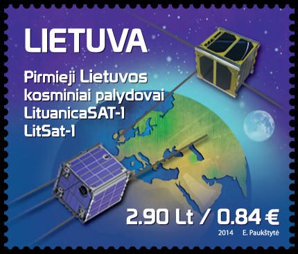 Lietuviški palydovai skrieja ant pašto ženklo