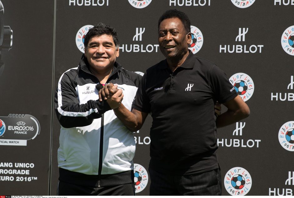 Seni varžovai Pele ir D. Maradona skelbia taiką