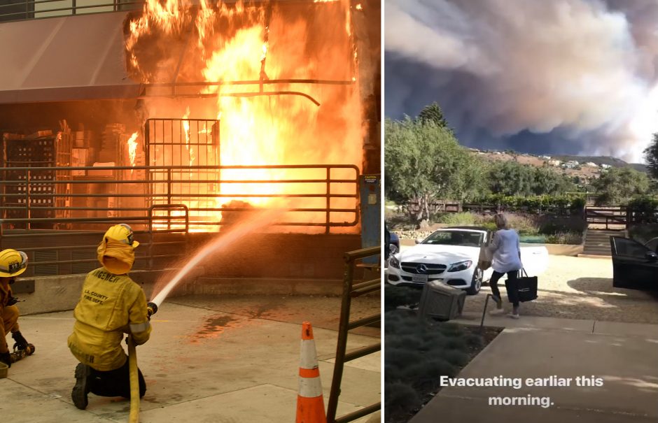 Dėl gaisrų Kalifornijoje tvyro chaosas: namus palieka ir garsenybės