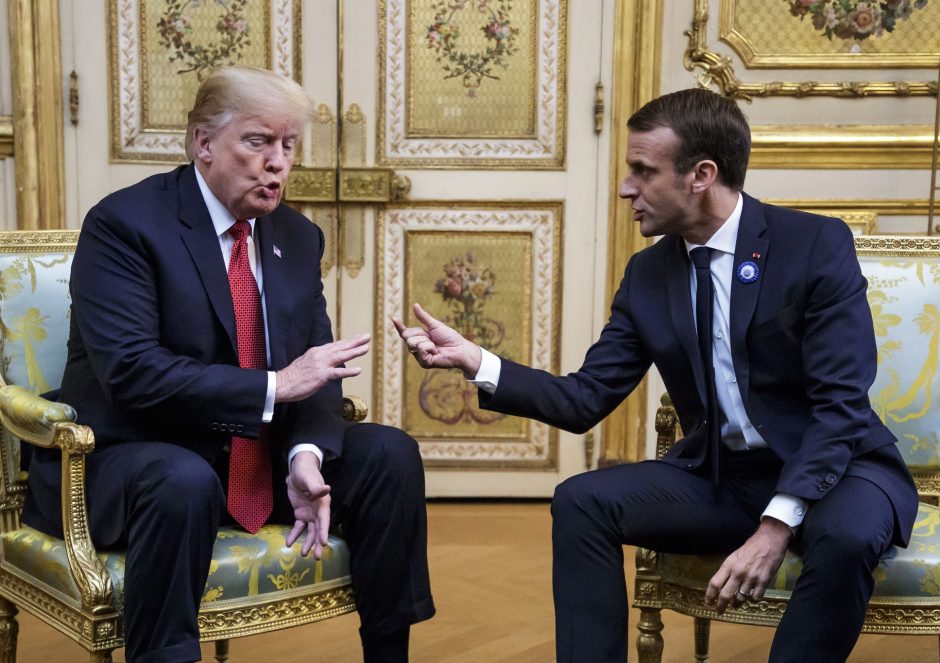 Su D. Trumpu Paryžiuje susitikęs E. Macronas: norime stiprios Europos