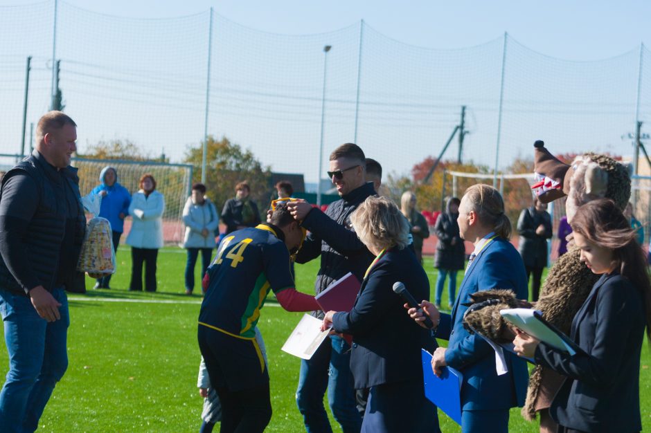 Rekonstruotame Vilkijos stadione įspirti pirmieji įvarčiai