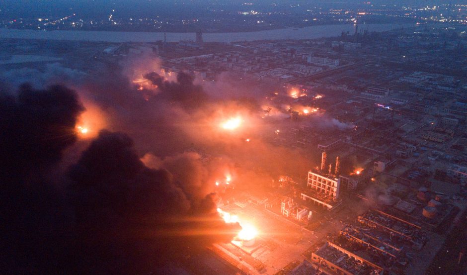 Sprogimo Kinijos chemijos fabrike aukų padaugėjo iki 47
