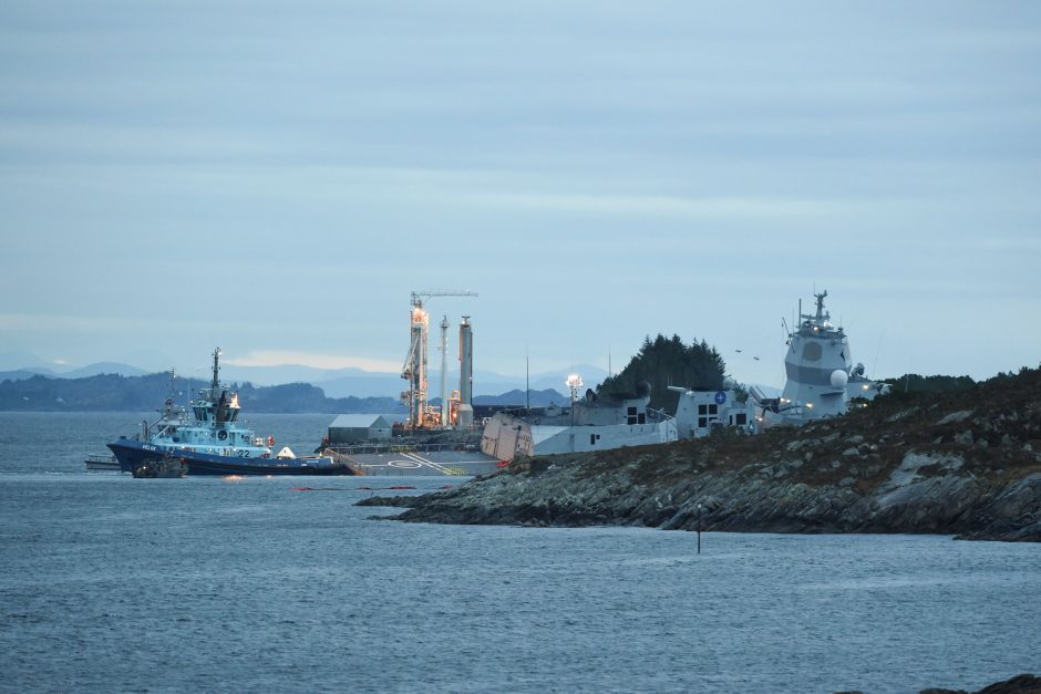 Prie Norvegijos krantų susidūrė tanklaivis ir fregata, yra sužeistųjų