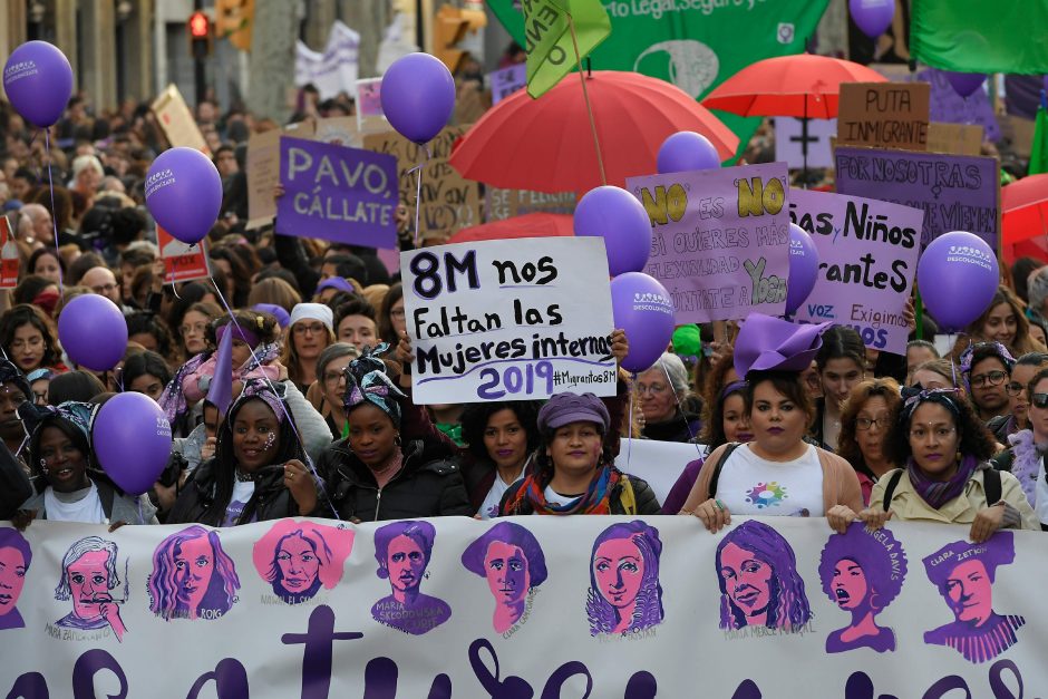 Moters dieną Ispanijoje – protestai ir streikas