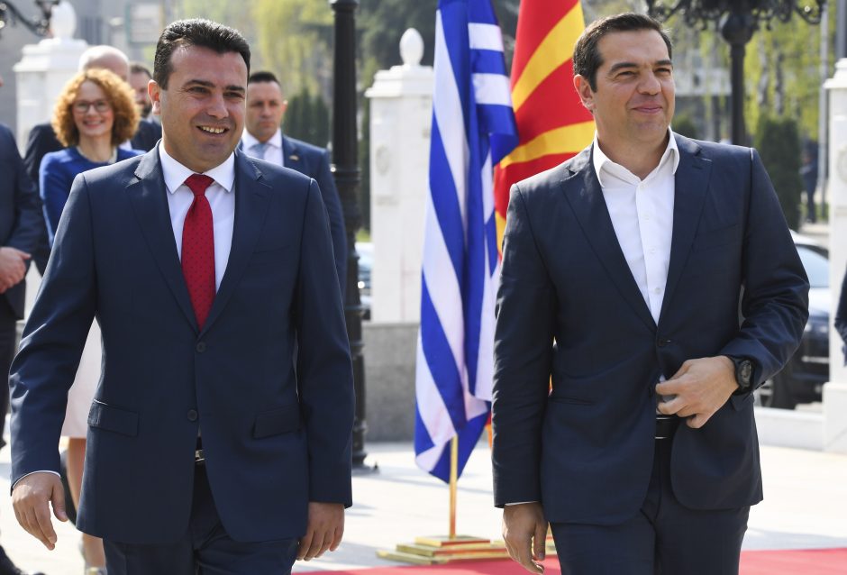 Graikijos ir Šiaurės Makedonijos lyderiai pasidarė istorinę asmenukę