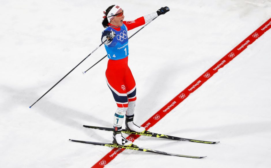 Tryliktą medalį laimėjusi M. Bjoergen pakartojo žiemos olimpinių žaidynių rekordą