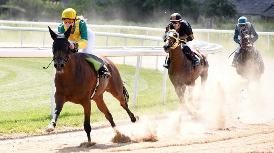 Žirgų lenktynėse - kvapą gniaužiančios pergalės finišo tiesiojoje