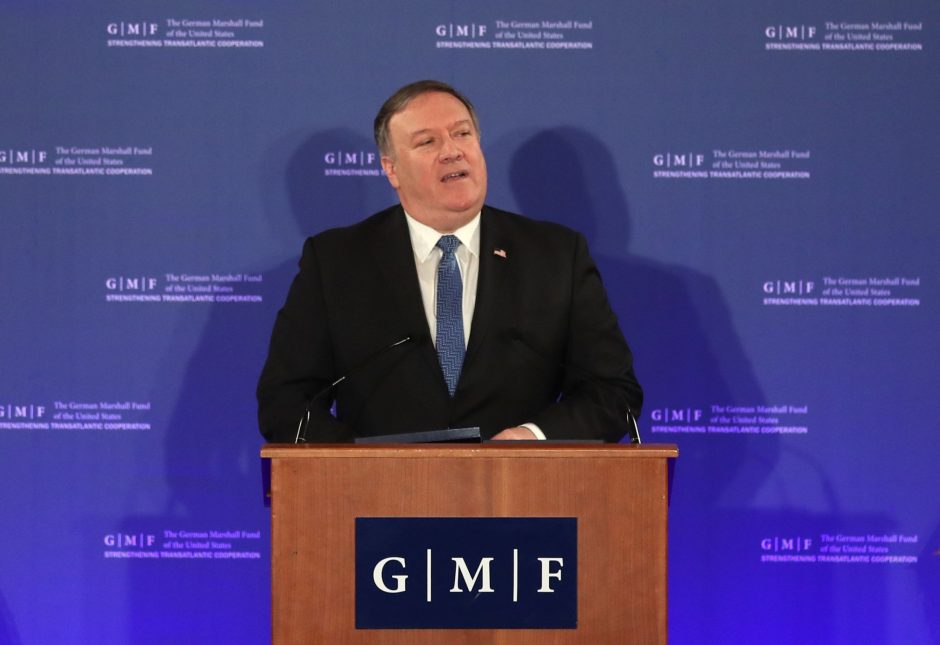 M. Pompeo gynė JAV užsienio politiką ir negailėjo kritikos Kinijai, Rusijai ir Iranui