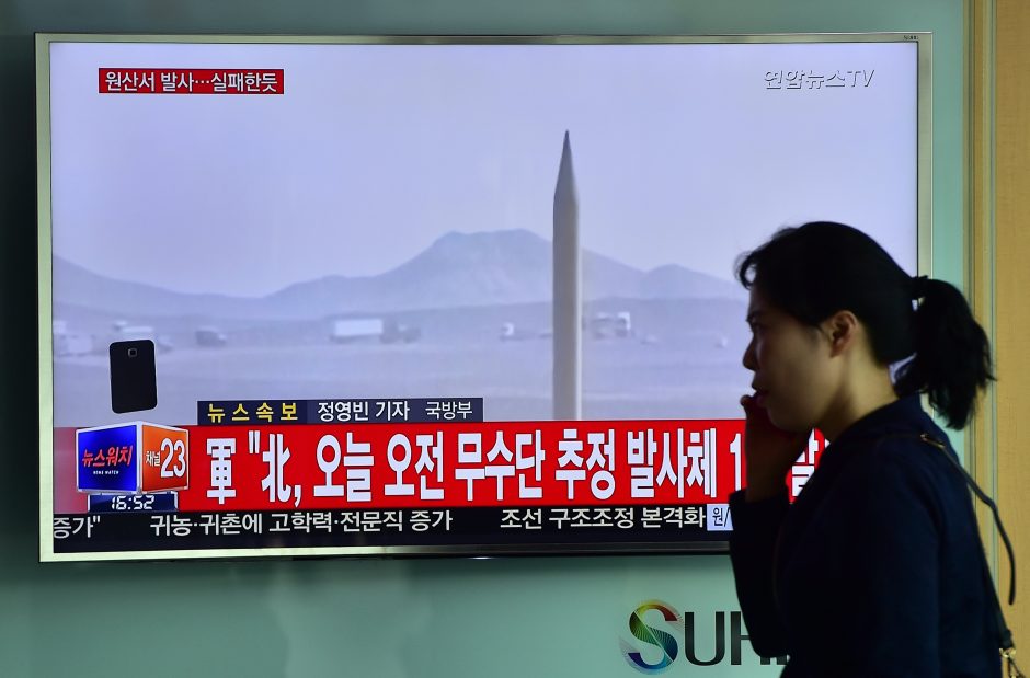 Pentagonas griežtai smerkia Šiaurės Korėjos raketų leidimo bandymus
