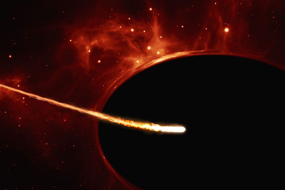 Galaktikoms susidūrus, juodosios skylės ryja žvaigždes