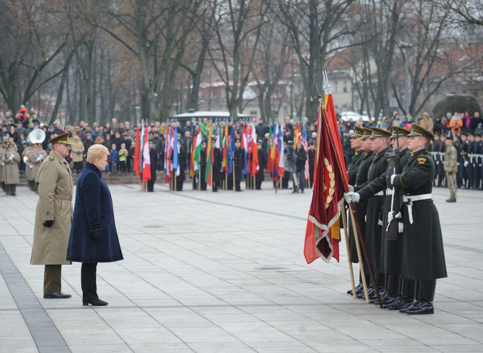 Prezidentė pasveikino karius Lietuvos kariuomenės dienos proga