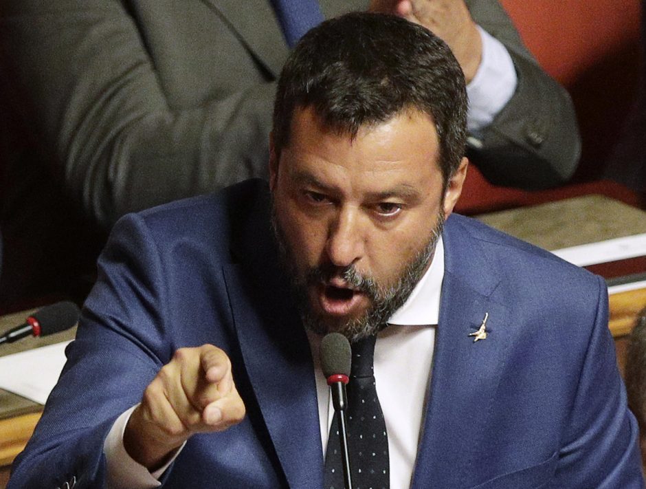 Italijos „Lygos“ lyderis M. Salvini vėl sulaukė kritikos dėl ryšių su Rusija
