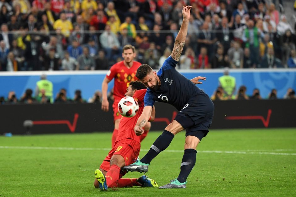 Pasaulio futbolo čempionato pusfinalis: Prancūzija - Belgija 1:0