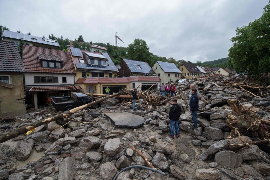 Vokietijoje per liūčių sukeltus potvynius žuvo bent trys žmonės
