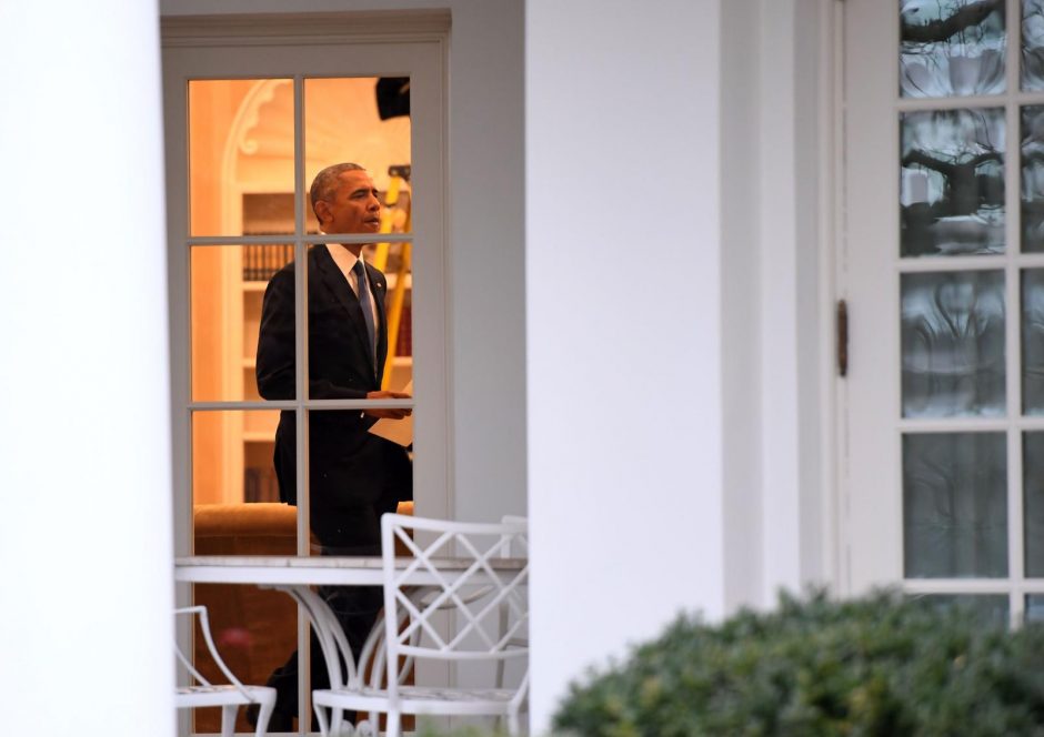 B. Obama paskutinį kartą pabuvojo Ovaliajame kabinete