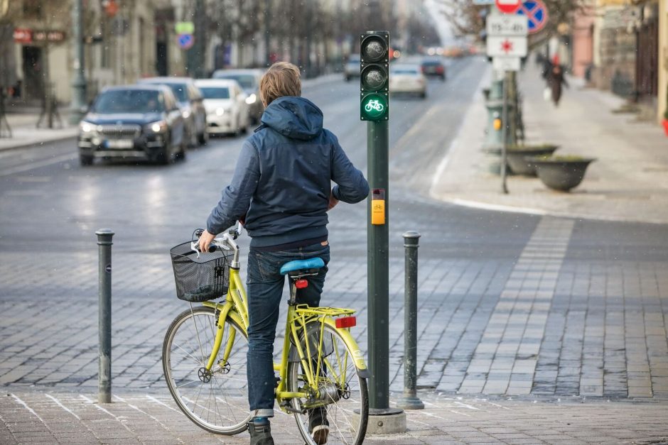 Gedimino prospekte – dviratininkams pritaikyti šviesoforai