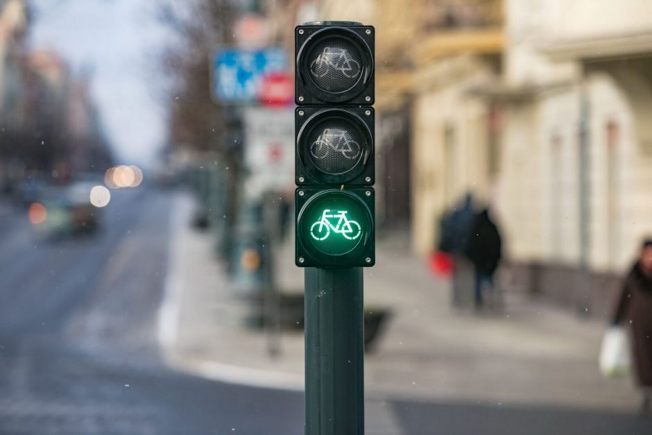 Gedimino prospekte – dviratininkams pritaikyti šviesoforai
