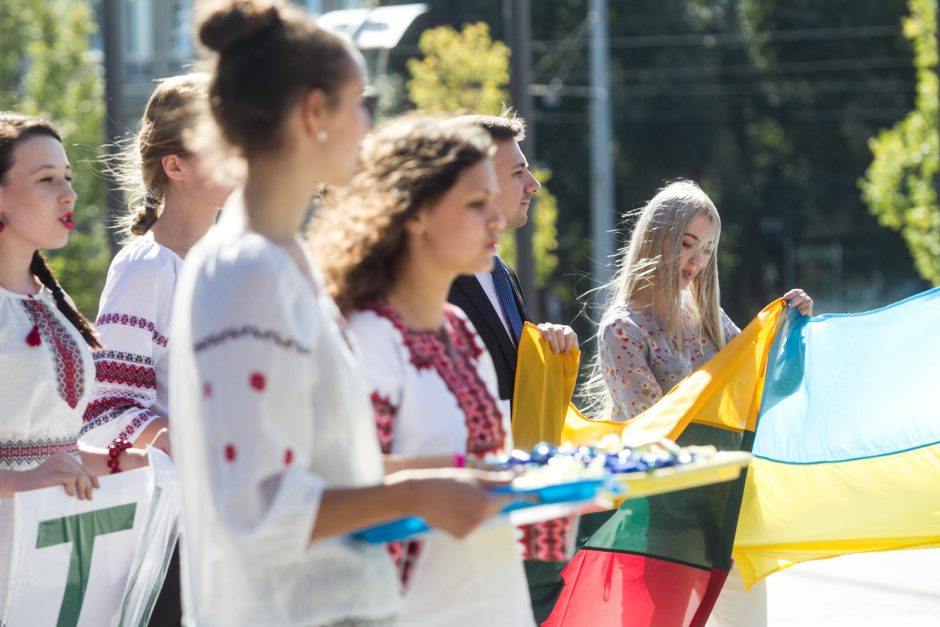 Ukrainiečių studentai dėkojo Lietuvos žmonėms už palaikymą