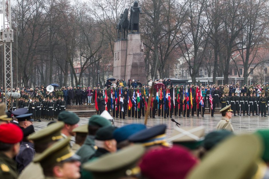 Žmonės sostinėje rinkosi atiduoti pagarbą Lietuvos kariuomenei