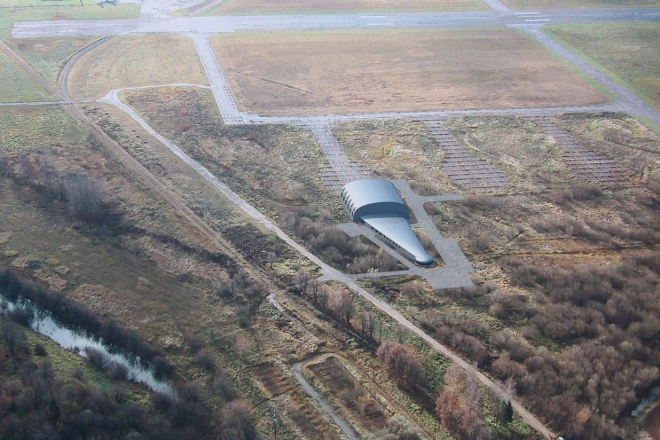 Aerodrome kyla naujo pastato kontūrai