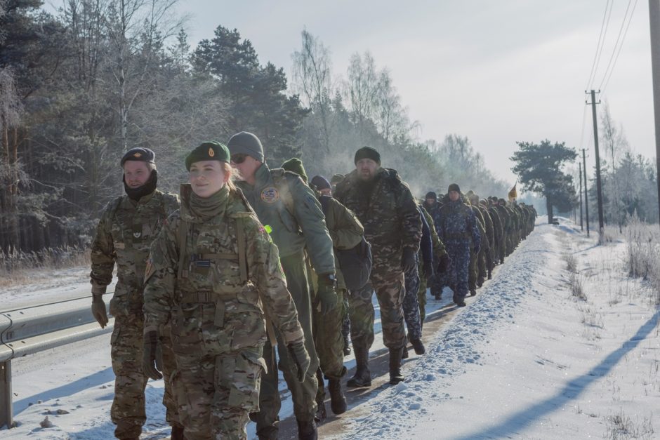 Danijos, Lietuvos ir NATO sąjungininkų kariai dalyvavo 25 km žygyje