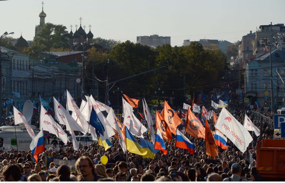 Maskvoje – tūkstantinė demonstracija prieš Kremliaus vaidmenį Ukrainoje