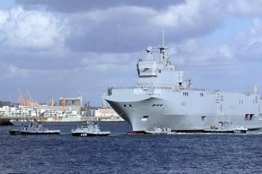 Prancūzija karo laivą Rusijai gali parduoti tik be ginkluotės
