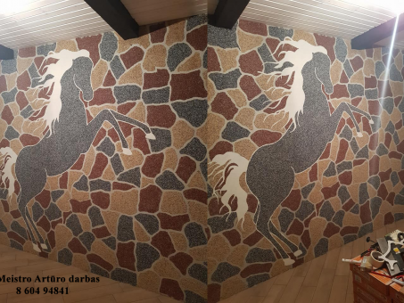 Skelbimas - Natūralaus granito ir marmuro mozaikinis tinkas vidaus apdailai