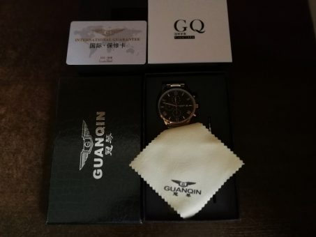 Skelbimas - GUANQIN solidus gražus šveicariško lygio laikrodis firminėje dėžutėje