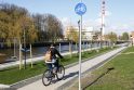 Apžiūra: buvo įvertinta naujojo dviračių tako palei Danės upę būklė.
