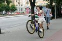 Kultūra: mieste daugėja dviratininkų, tačiau greta jų pėstiesiems ne visada saugu.