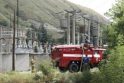 Padariniai: sprogimai ir gaisras padarė didelę žalą Baksano hidroelektrinei.