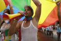 Protestas: seksualinės mažumos ir žmogaus teisių gynėjai tikina, kad Nepilnamečių apsaugos nuo neigiamos viešosios informacijos poveikio įstatymas yra homofobiškas.