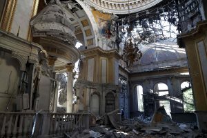 Per naktines Odesos atakas sugriauta žymioji Odesos Atsimainymo katedra: niekada to neatleisime