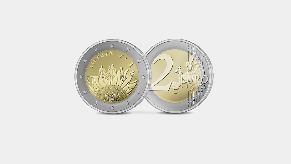 La Banca di Lituania ha raccolto 100.000 monete commemorative per l’Ucraina.  euro