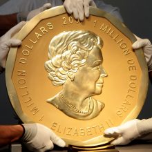 Dėl 100 kg auksinės monetos vagystės – net keli policijos reidai