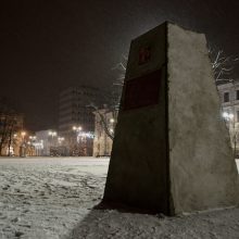 Lukiškių aikštėje išdygo dviejų metrų paminklas