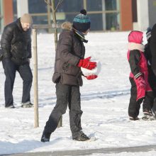 Gniūžčių mūšio Klaipėdoje nesutrikdė prastai lipęs sniegas