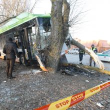 Kraupi avarija Klaipėdoje: autobusas rėžėsi į medį, sužeisti keleiviai